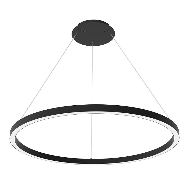 Westgate High - Output Round Linear Chandelier Up/Down Light with Separate Controls, 60W, 5000K, Led Commercial Lighting - Black - Sonic Electric