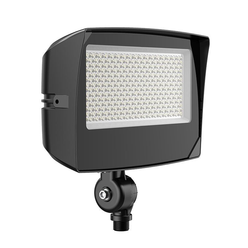 Westgate LF4MAX - MD - 45 - 80W - MCTPB - KN - P - BK Medium Maximum - Feature Round - Back Flood Light with Knuckle, 45W/60W/80W, 30K/40K/50K - Black - Sonic Electric