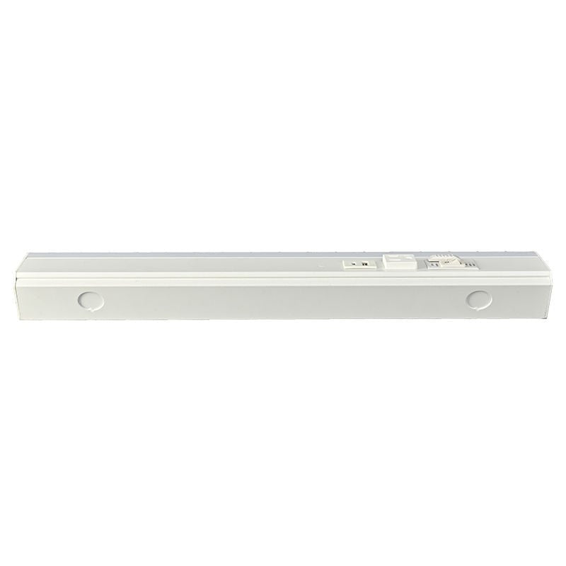 Westgate PSAL - 18 - 2R - MCT5 - WH 18in Angled 2 - rec Power Strip and Uc Light 20a 600lm Cr90 5cct - White - Sonic Electric