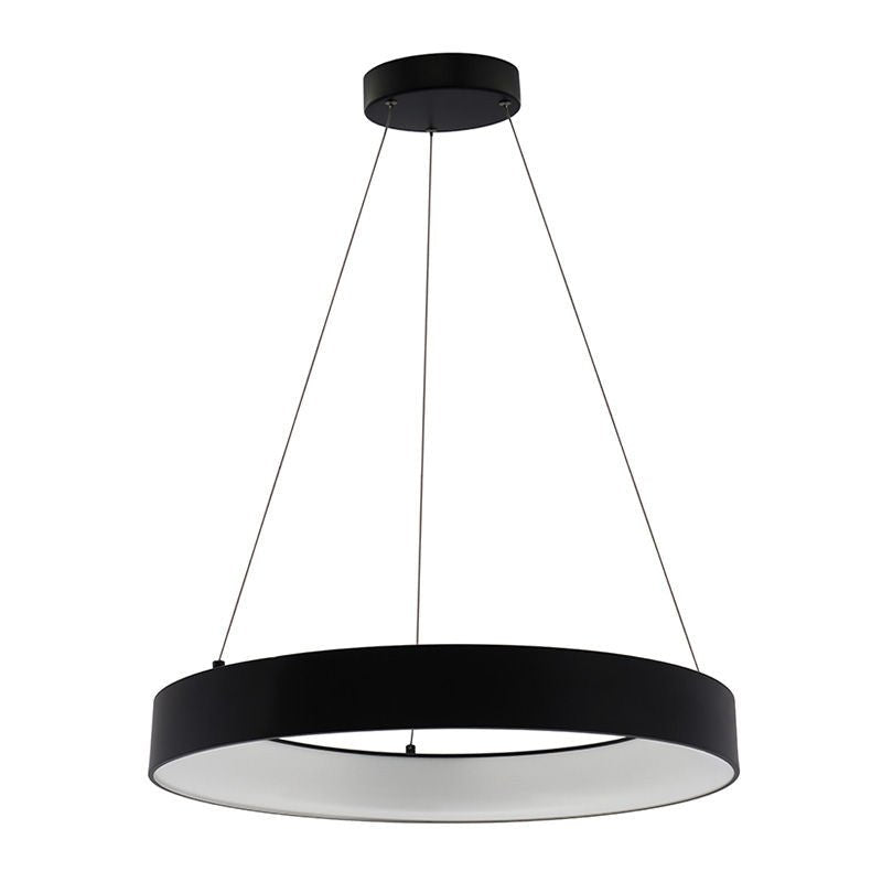 Westgate SCRH - UD - 24 - MCT5 - DD - BK 24" Hollow Circle Pendant with Uplight, 40W, 27K/30K/35K/40K/50K - Black - Sonic Electric