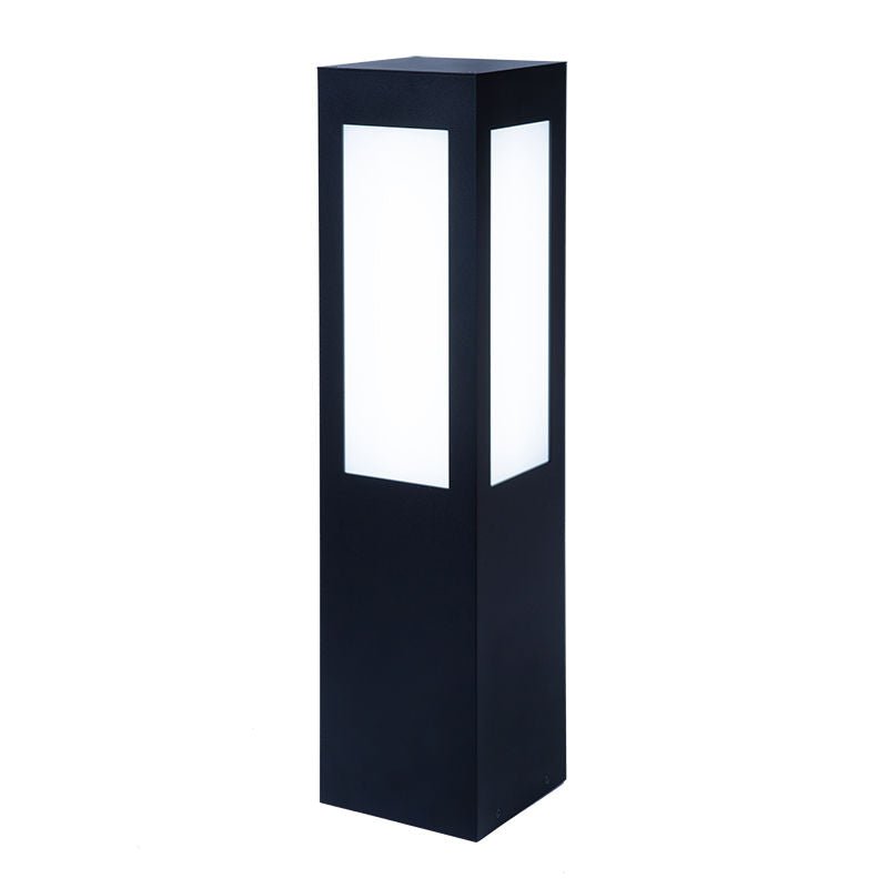 Westgate Square Bollard Long Lens, 10W/18W/25W, 3000K/4000K/5000K, Led Outdoor Light - Black - Sonic Electric