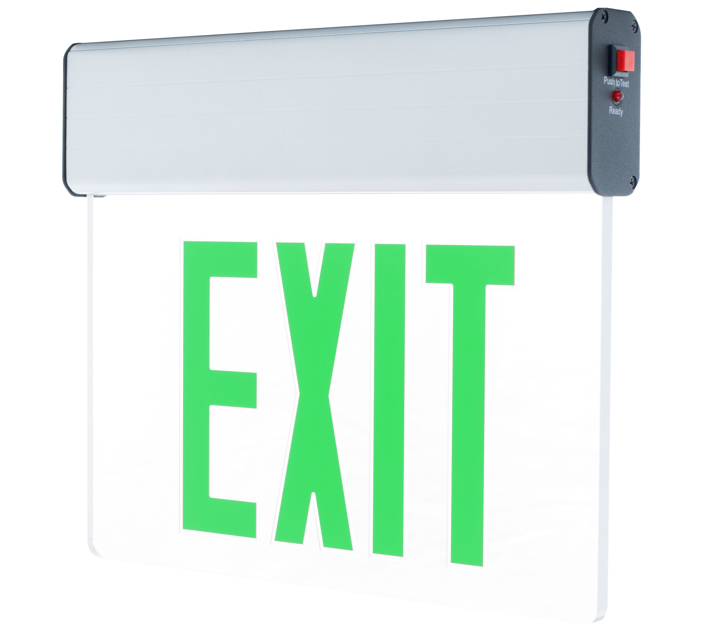 Westgate XE - 1GCW - EM, Westgate 120~277V Single Face Edge lit Clear LED Exit Sign - White - Sonic Electric