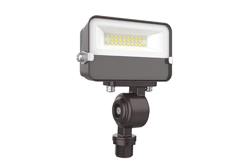 120V 15W Compact LED Flood Light with Knuckle - Dark Bronze, UL Listed - Sonic Electric