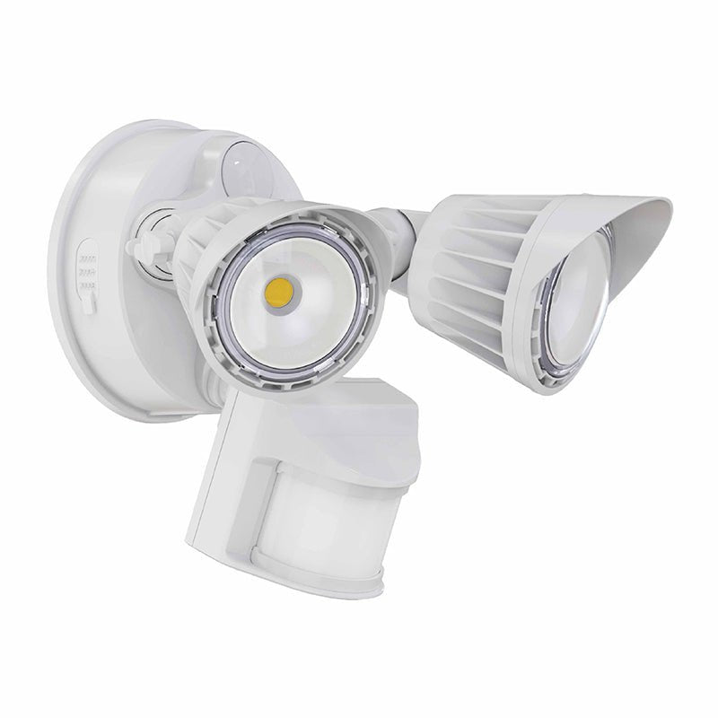 20W Multi-Color 2-Head LED Security Light with PIR Sensor - Sonic Electric