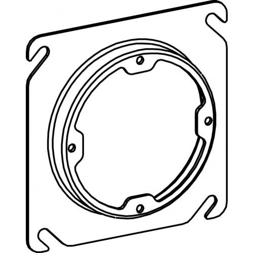 43075X - 4S 3/4" Raised Steel Plaster Ring, Dual Direction - Sonic Electric