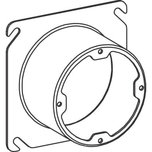 43200X - 4S 2" Raised Steel Plaster Ring, Dual Direction - Sonic Electric
