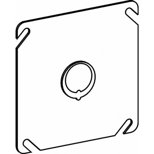 4BC-MKO - Flat, 4 Square (4S) Steel Cover with MKO - Sonic Electric