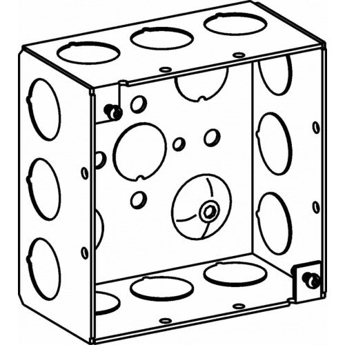 4SDB-50 - 2-1/8" Deep, 4" Square (4S) Deep Box Welded with 1/2" KO