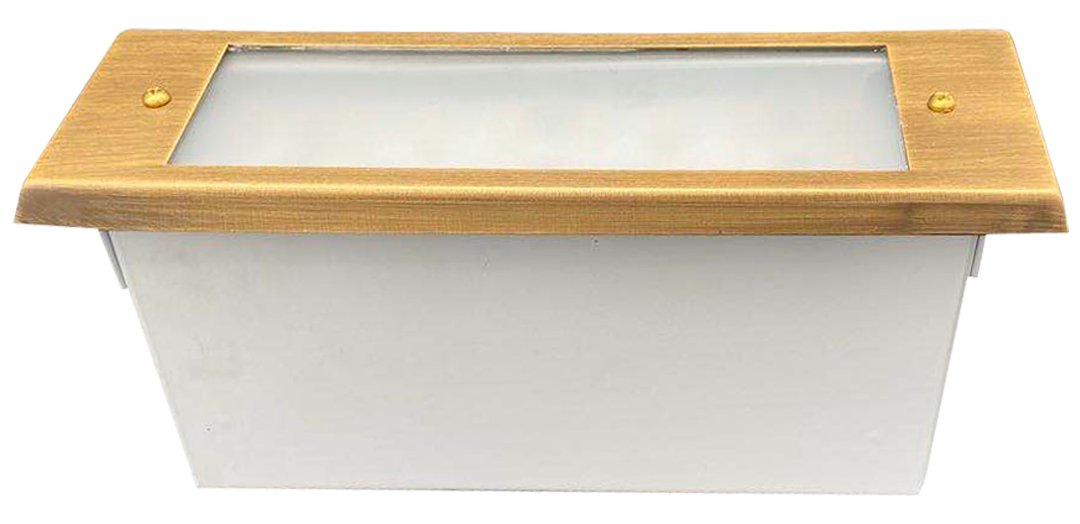 ABBA 12V 4W Natural Brass LED Surface Mount Step Light - 3000K, Warm White - Sonic Electric
