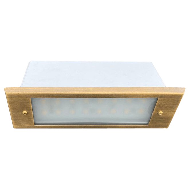 ABBA 12V 4W Natural Brass LED Surface Mount Step Light - 3000K, Warm White - Sonic Electric