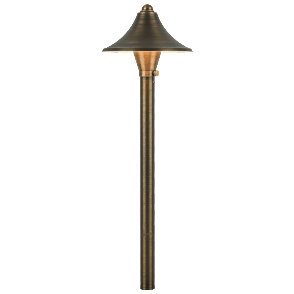 ABBA 12V Brass Crown LED Path/Area Light - Natural Brass - Sonic Electric