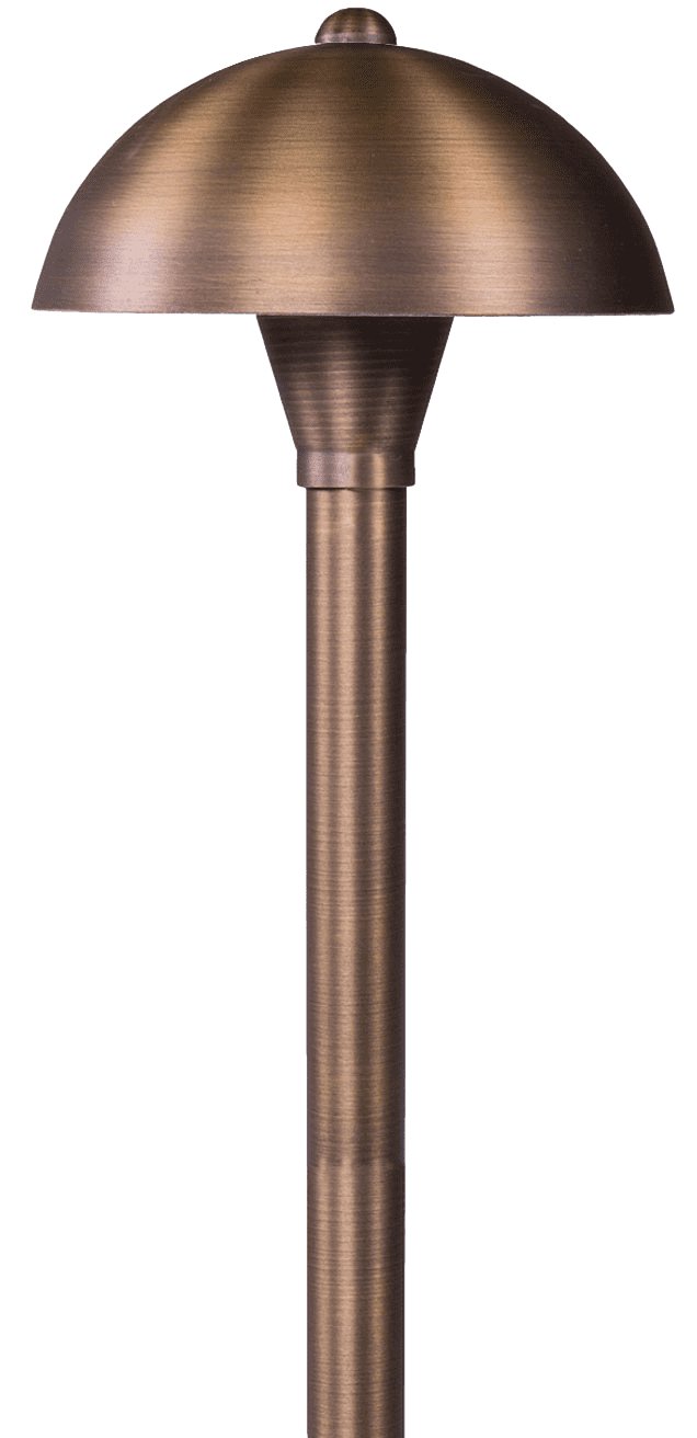 ABBA 12V Brass LED Round Mushroom Path Light - Natural Brass - Sonic Electric