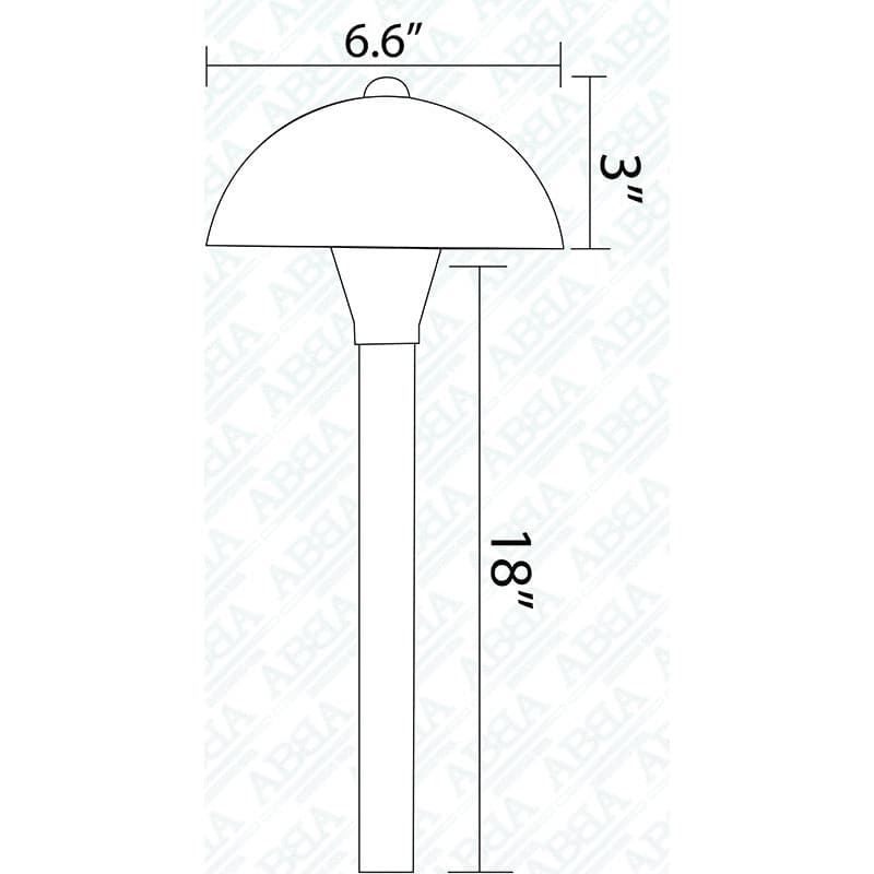 ABBA 12V Brass LED Round Mushroom Path Light - Natural Brass - Sonic Electric