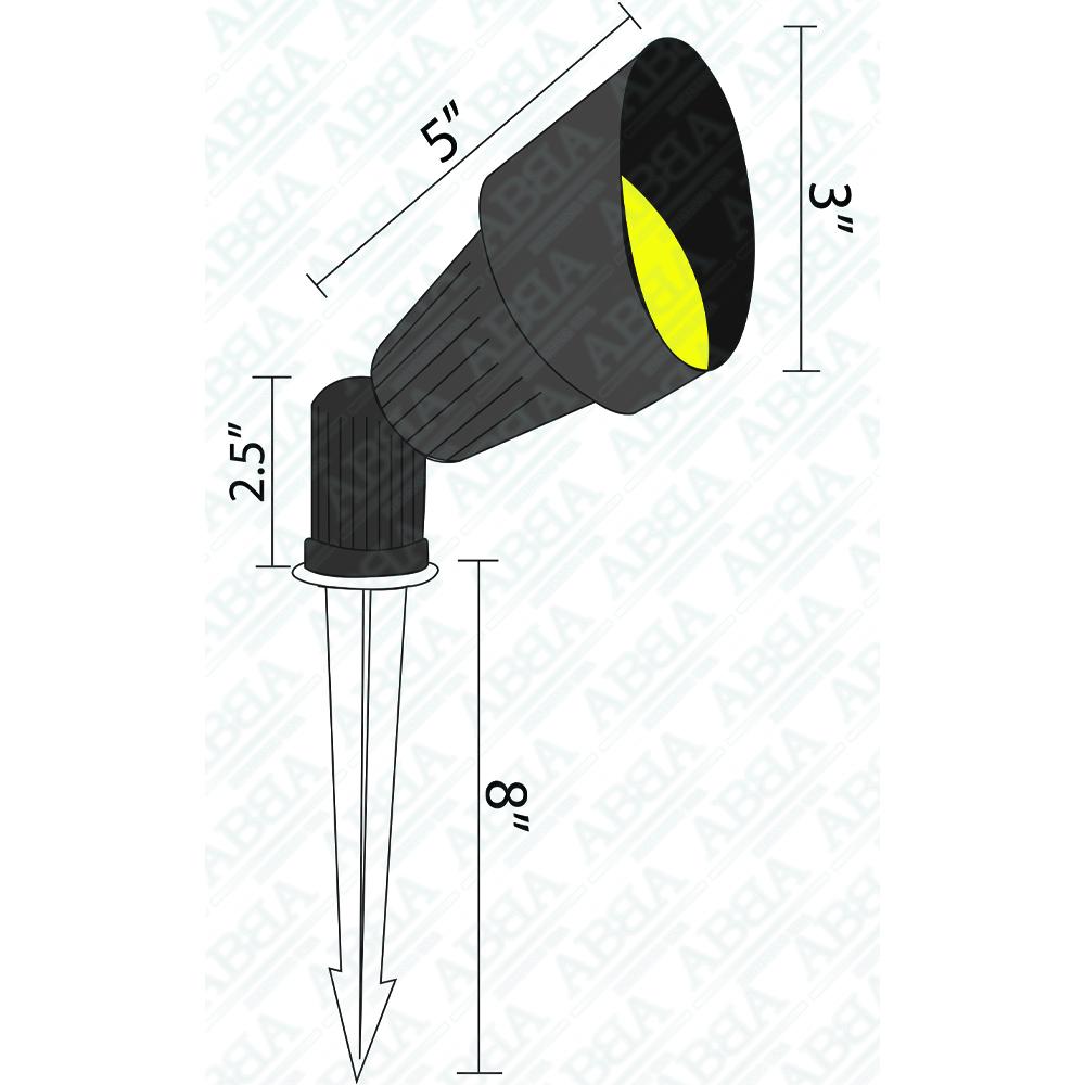 ABBA 12V Cast Aluminum LED Mono-Point Spot Light - Black or Brown Finish - Sonic Electric