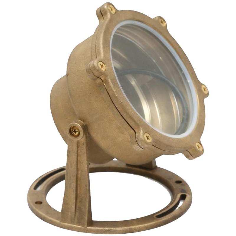 ABBA 12V Natural Brass LED Underwater Flood/Pond Light - Bulb Sold Seperately - Sonic Electric