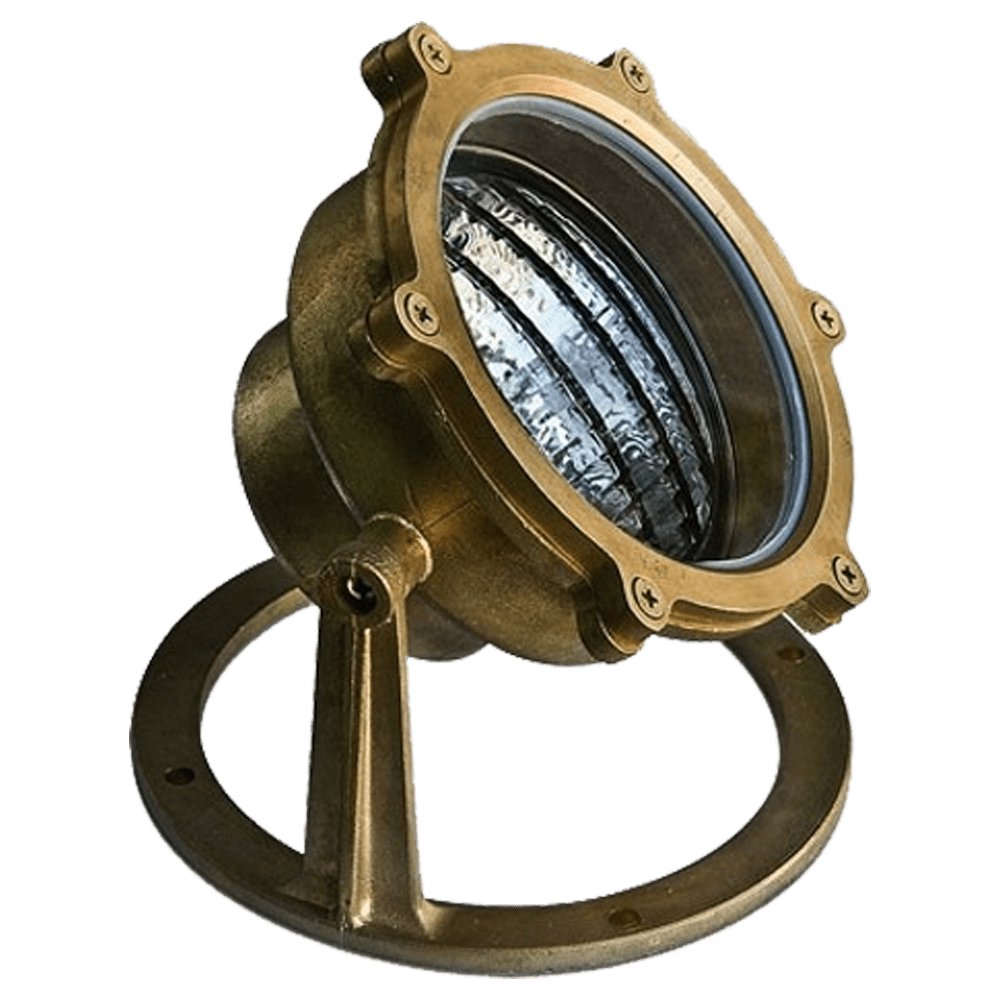 ABBA 12V Natural Brass LED Underwater Flood/Pond Light - Bulb Sold Seperately - Sonic Electric