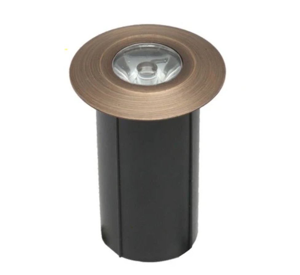 ABBA 1.5W Cast Brass LED In-Ground Well Light - 3000K, Warm White - Sonic Electric