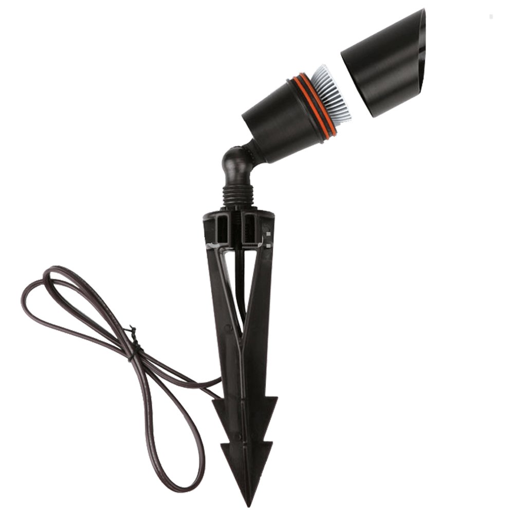 ABBA 5W Cast Brass Landscape Up/Spot Light - Natural or Dark Brass Finish - Sonic Electric