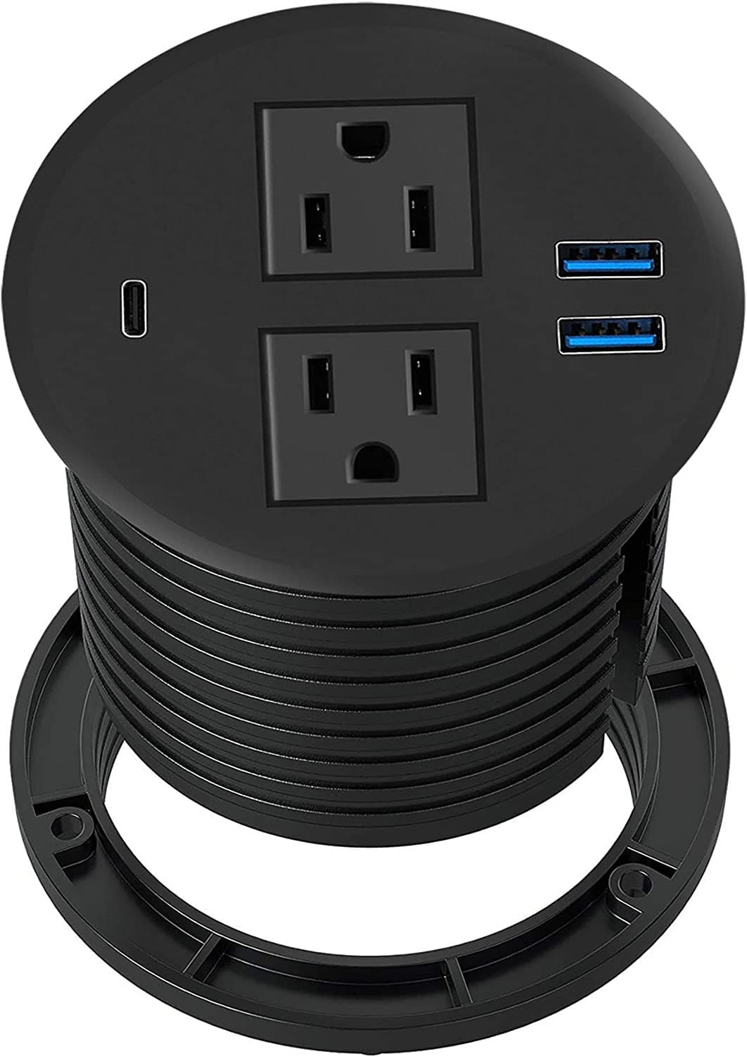 Counter Pop Up With 2 AC Plugs and 3 USB Charging Ports