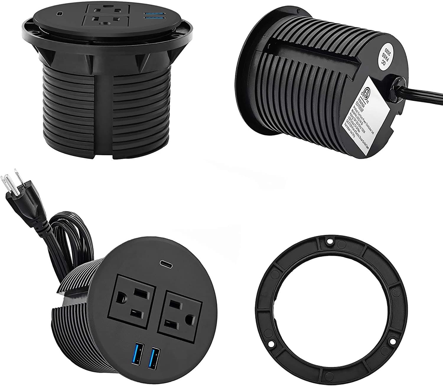 Counter Pop Up With 2 AC Plugs and 3 USB Charging Ports - Sonic Electric