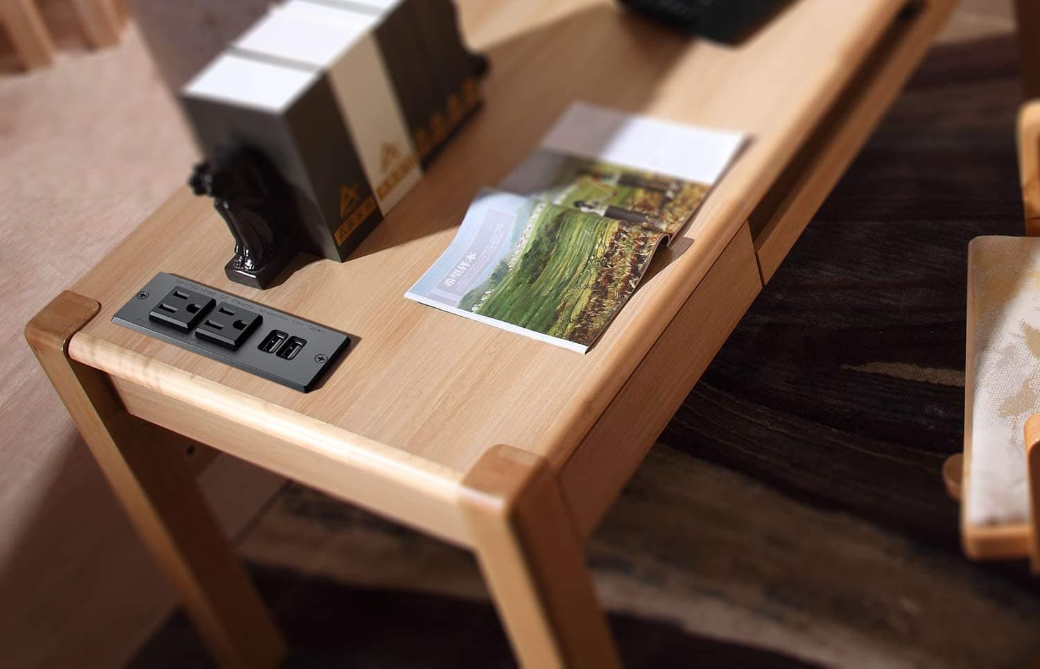 Desktop Power Grommet Conference Recessed Power Strip With 2-Socket & 2-USB Ports - Sonic Electric