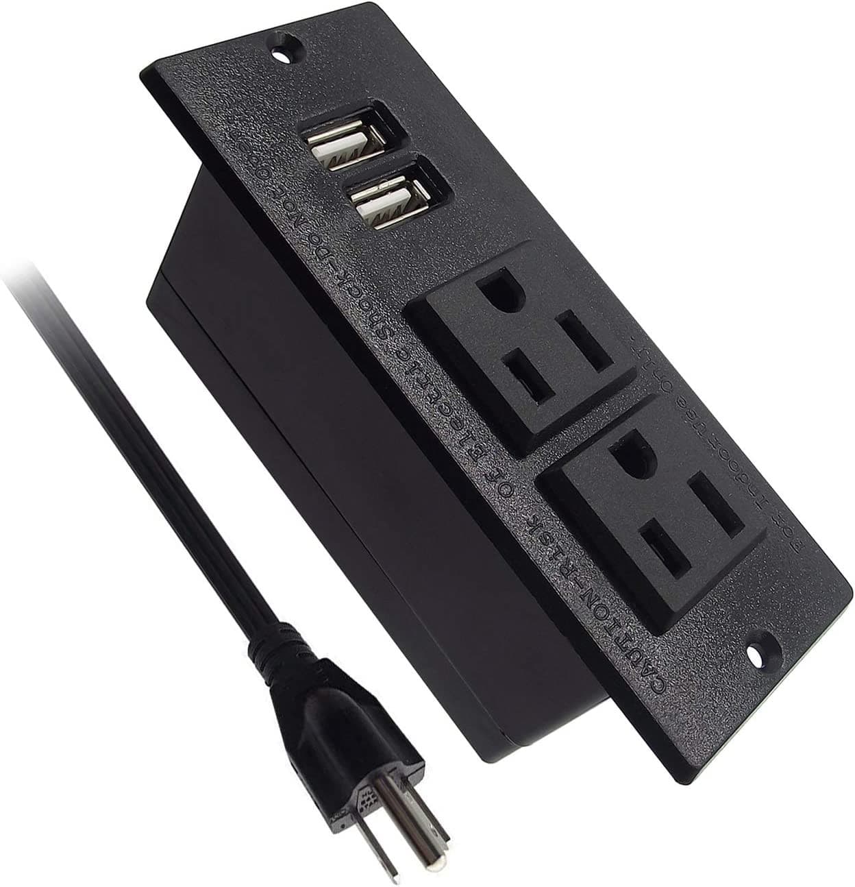 Desktop Power Grommet Conference Recessed Power Strip With 2-Socket & 2-USB Ports - Sonic Electric