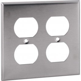 Duplex Receptacle Stainless Steel Wall Plate- Multiple Sizes - Sonic Electric