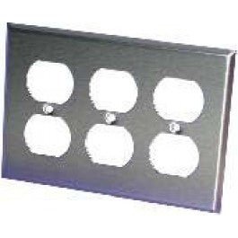 Duplex Receptacle Stainless Steel Wall Plate- Multiple Sizes - Sonic Electric