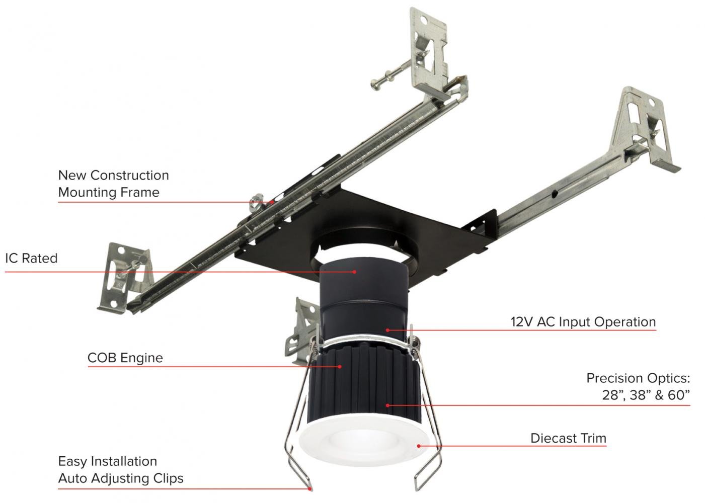 Elco 1" Round Recessed Oak Downlight - Multiple Finishes/Color Temperatures - Sonic Electric