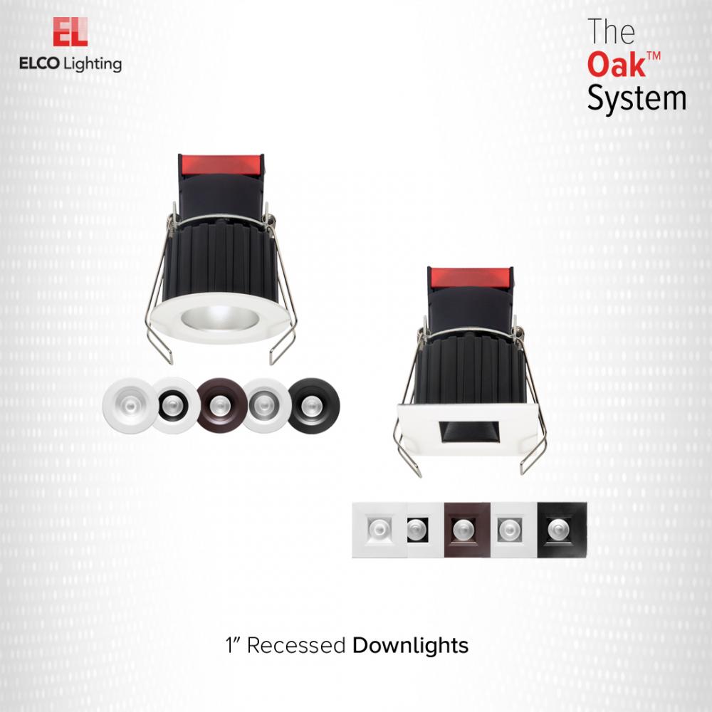 Elco 1" Square Recessed Oak,¢ Downlight - Multiple Finishes/Color Temperatures - Sonic Electric