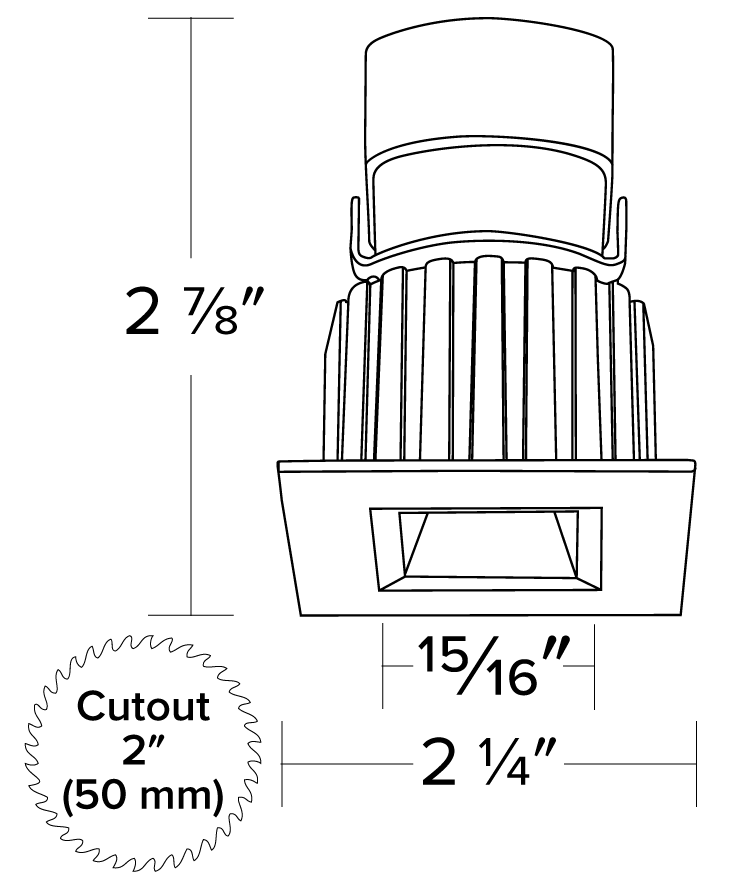 Elco 1" Square Recessed Oak,¢ Downlight - Multiple Finishes/Color Temperatures - Sonic Electric