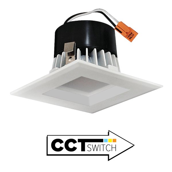 Elco 11W 120V 4" Square LED Reflector Insert with 5-CCT Switch - Sonic Electric