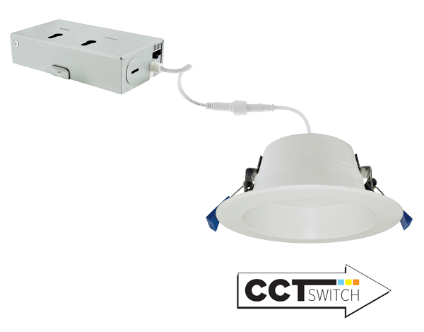 Elco 11W 4" LED Recessed Downlights with 5-CCT Switch - White, Black or Bronze Finish - Sonic Electric