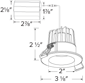 Elco 120V 8W 2" LED Round Reflector Downlight with 5-CCT Switch - 600 Lumens - Sonic Electric