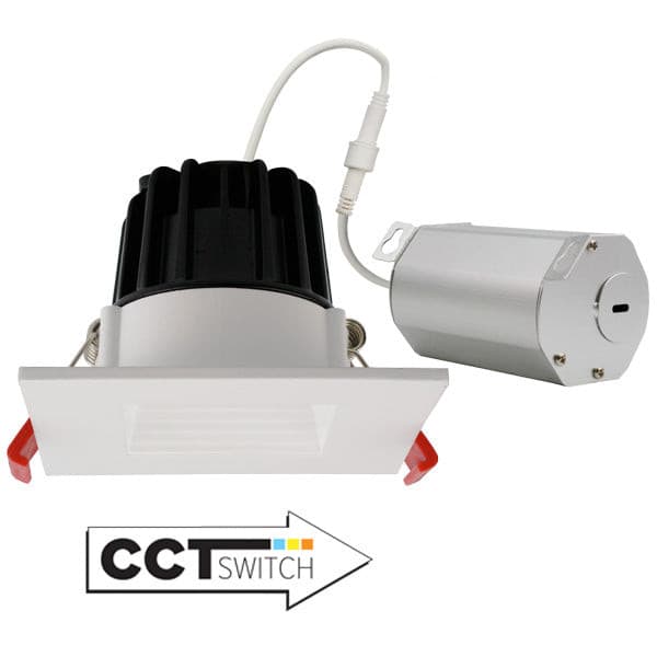 Elco 120V 8W 2" LED Square Baffle with 5CCT Switch - 600 Lumens - Sonic Electric