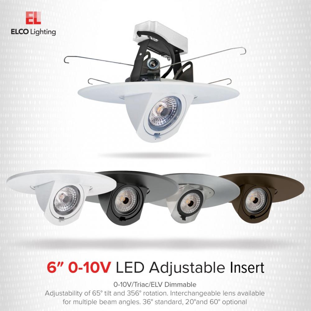 Elco 12.6W 2700K/3000K 6 0-10V Adjustable LED Inserts - Multiple Finishes - Sonic Electric