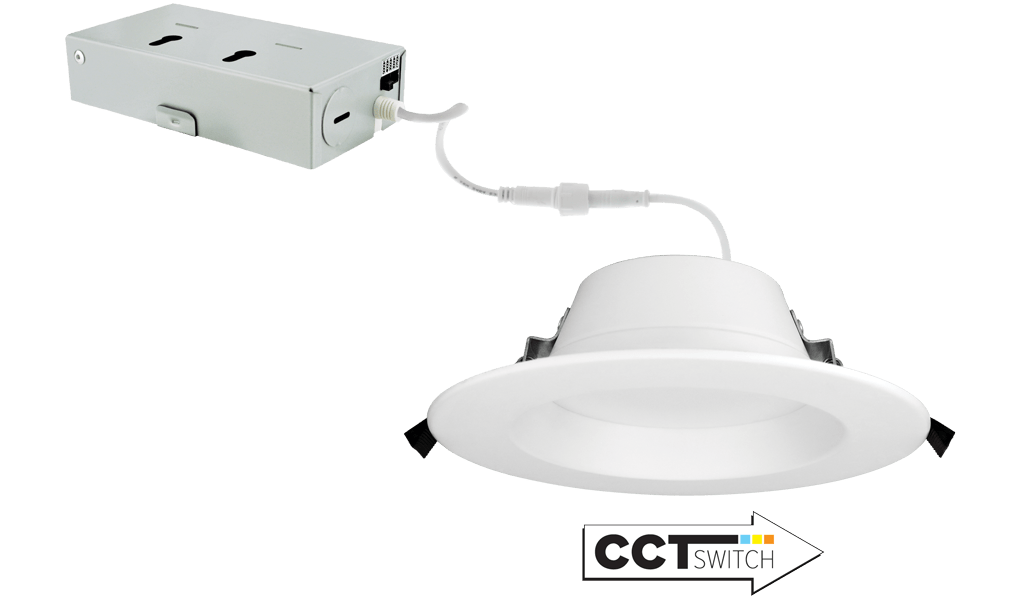 Elco 12W 120V 6" LED 120V Round Reflector Insert with 5-CCT Switch - Sonic Electric