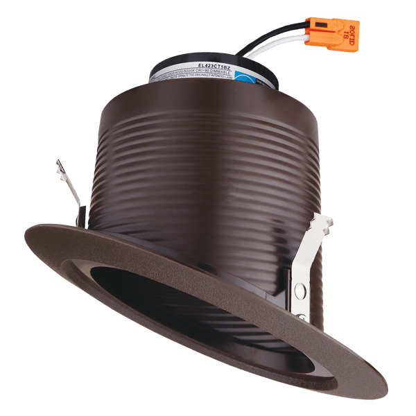 Elco 12W 4" Sloped Ceiling LED Baffle Insert Downlight - 5CCT, 900 Lumens - Sonic Electric