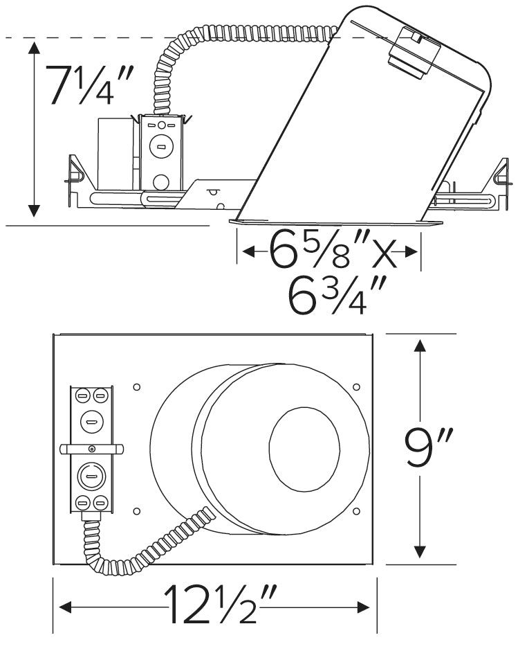Elco 150W 6" Sloped Ceiling Medium Base Non-IC New Construction Housing - Sonic Electric