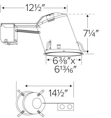 Elco 150W 6" Sloped Ceiling Medium Base Non-IC Remodel Housing - Sonic Electric