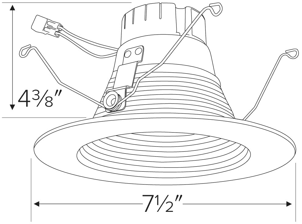 Elco 15W 5" or 6" Round LED Deep Baffle Insert with 5-CCT Switch - High Lumens - Sonic Electric
