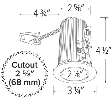 Elco 2 Round Baffle Teak LED Light Engine - Multiple Finishes/Color Temperatures - Sonic Electric