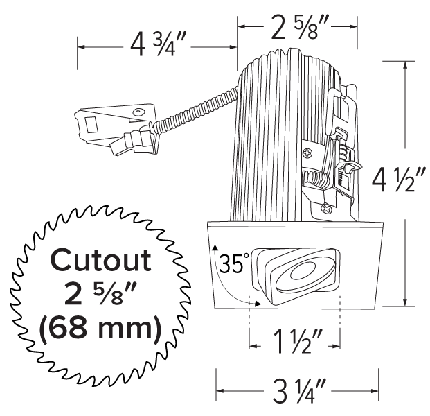 Elco 2 Square Adjustable Teak LED Light Engine - Multiple Finishes/Color Temperatures - Sonic Electric