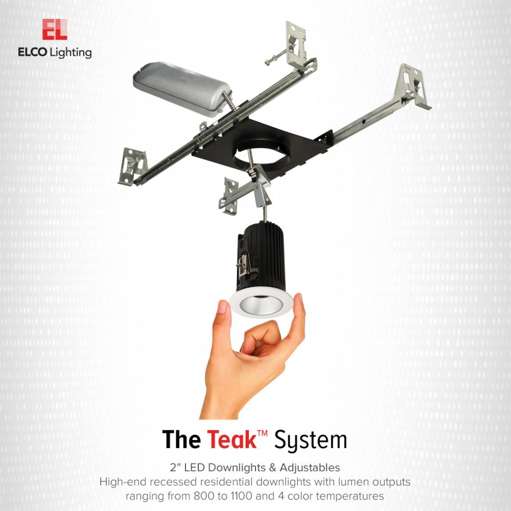 Elco 2 Square Adjustable Teak LED Light Engine - Multiple Finishes/Color Temperatures - Sonic Electric