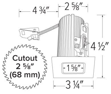 Elco 2 Square Baffle Teak LED Light Engine - Multiple Finishes/Color Temperatures - Sonic Electric