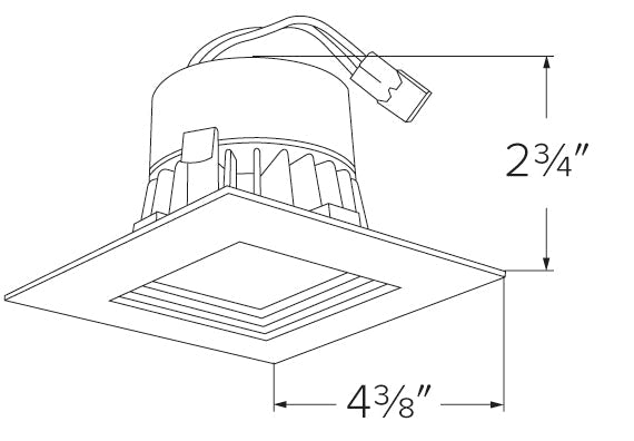 Elco 3" 9W Square LED Baffle Insert with Color Temperature Switch - Sonic Electric