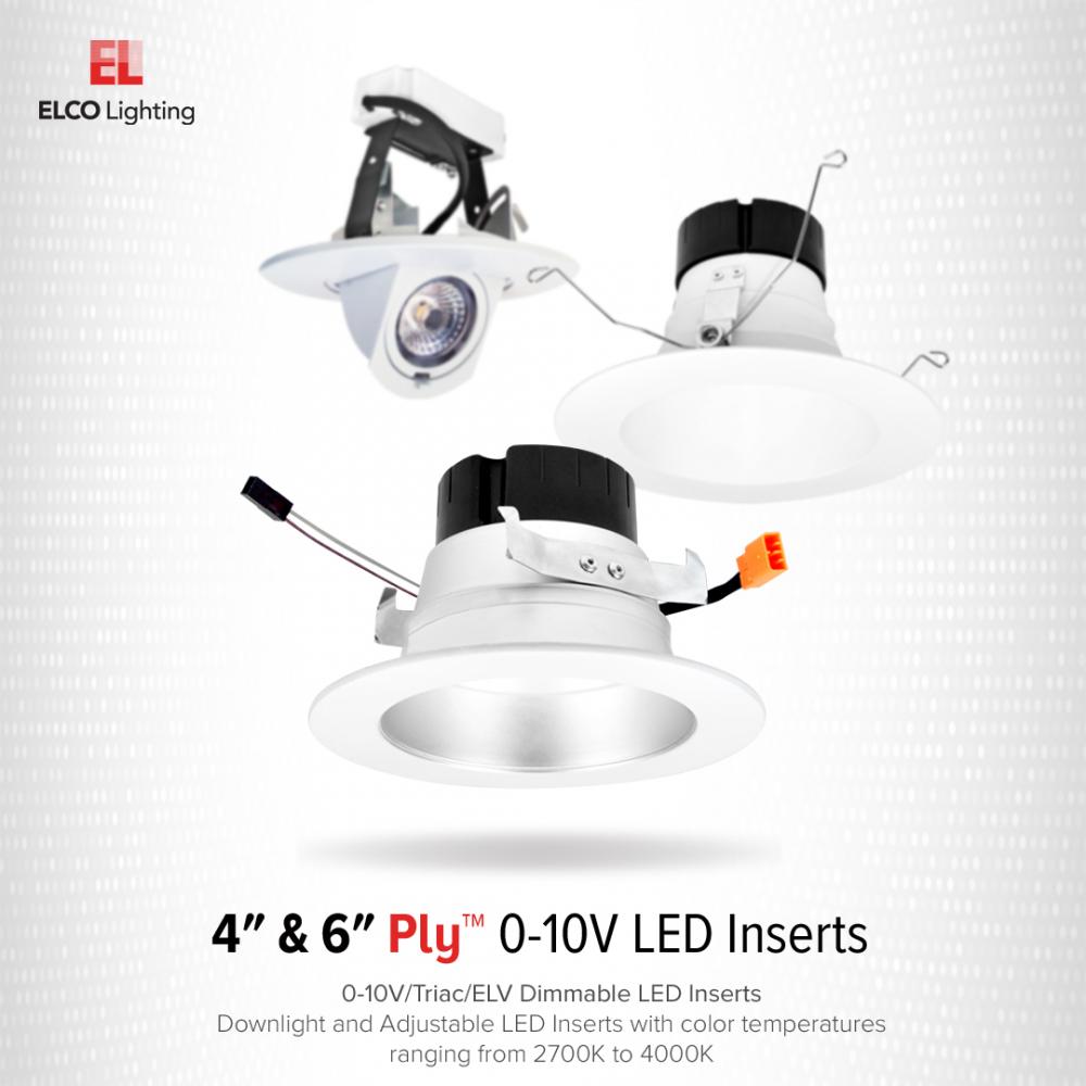 Elco 4 0-10V Square Adjustable LED Insert for Ply System - Sonic Electric