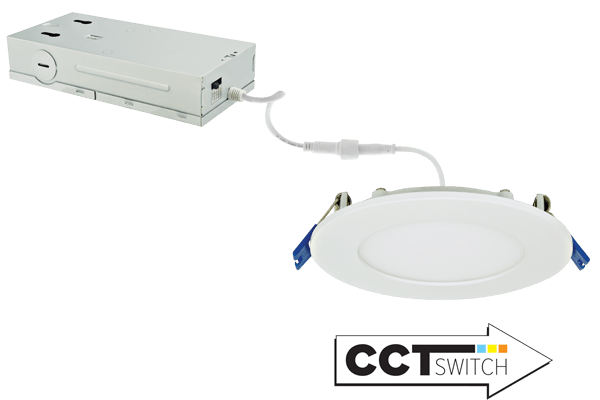 Elco 4" 120/277/347V Ultra Slim LED Round Panel Light with 5-CCT Switch - ERT41DXCT5W - Sonic Electric