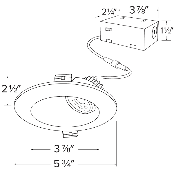 Elco 4" 8W LED Sloped Round Regressed Gimbal with 5-CCT Switch - Sonic Electric