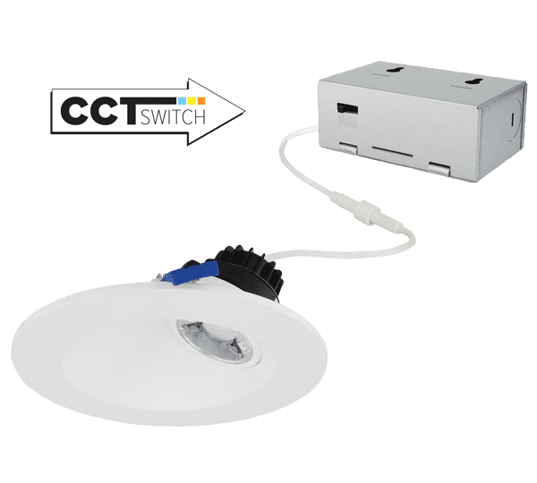 Elco 4" 8W LED Sloped Round Regressed Gimbal with 5-CCT Switch - Sonic Electric